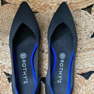 Rothy’s The Point Solid Black Flats sz 9